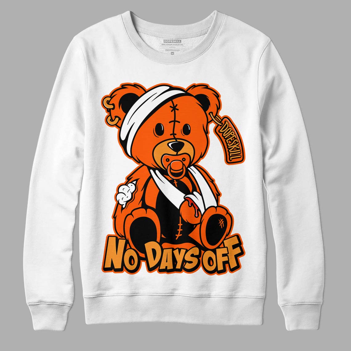 Brilliant Orange 12s DopeSkill Sweatshirt Hurt Bear Graphic