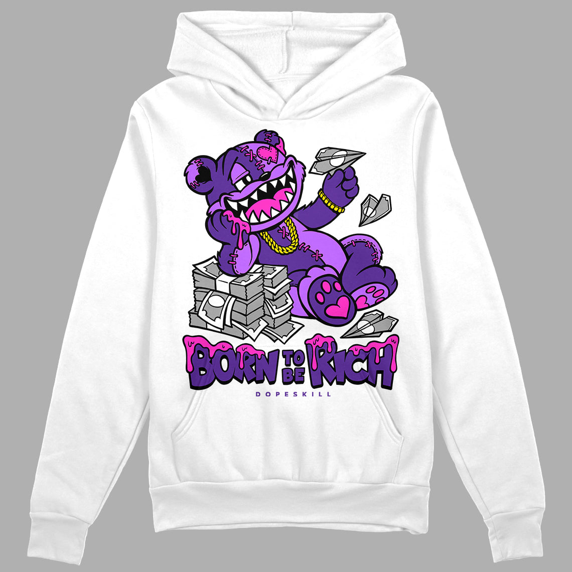 PURPLE Collection DopeSkill Hoodie Sweatshirt Born To Be Rich Graphic
