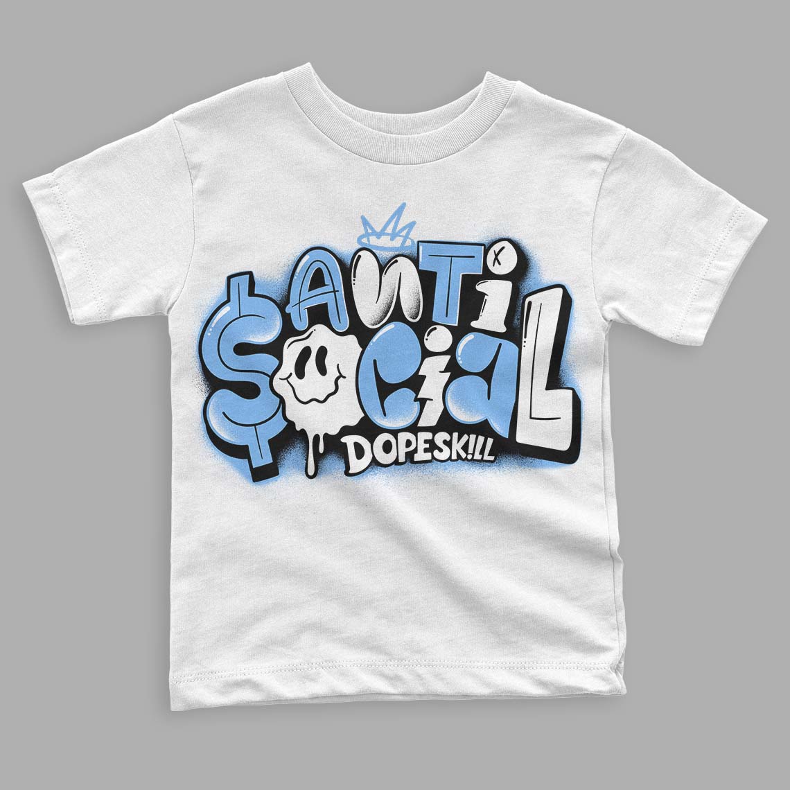 Powder Blue 9s DopeSkill Toddler Kids T-shirt Anti Social Graphic