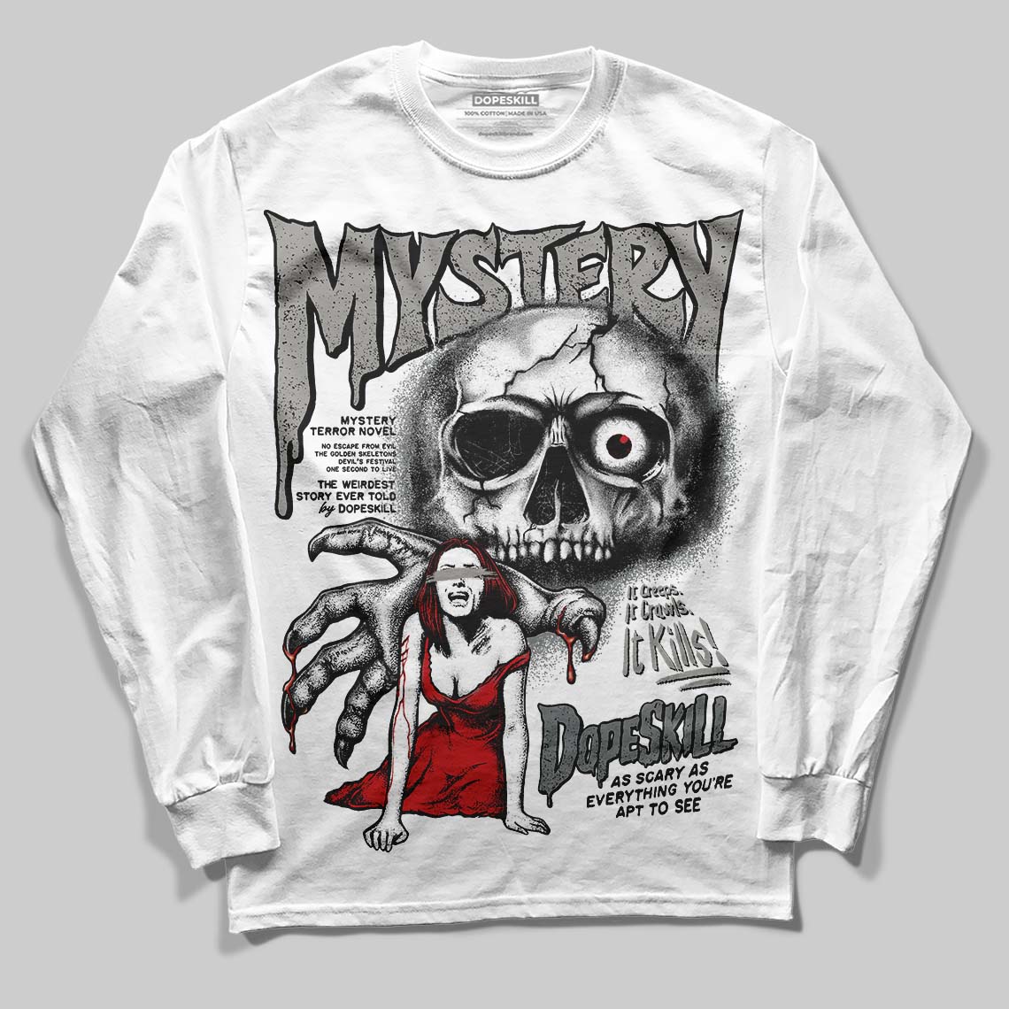 Cool Grey 9s DopeSkill Long Sleeve T-Shirt Mystery Ghostly Grasp Graphic