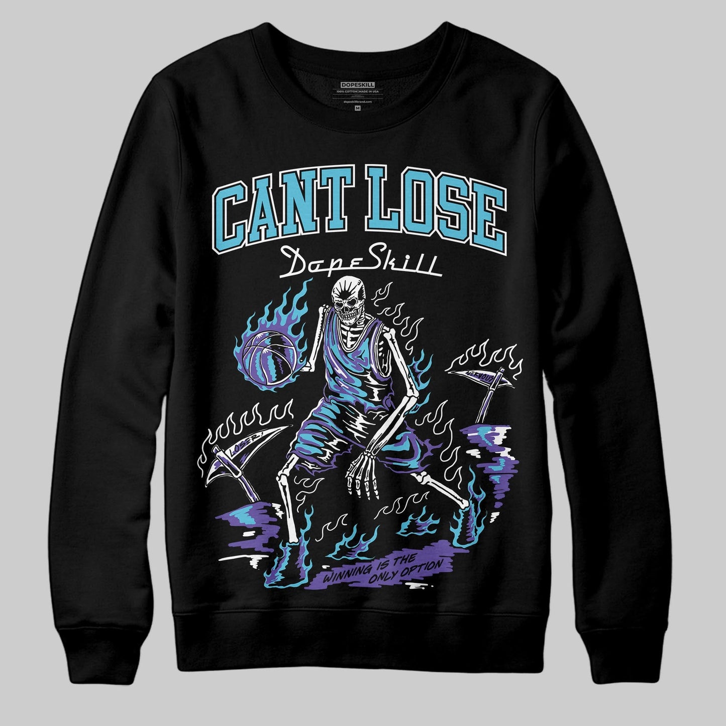 Aqua 8s DopeSkill Sweatshirt Cant Lose Graphic