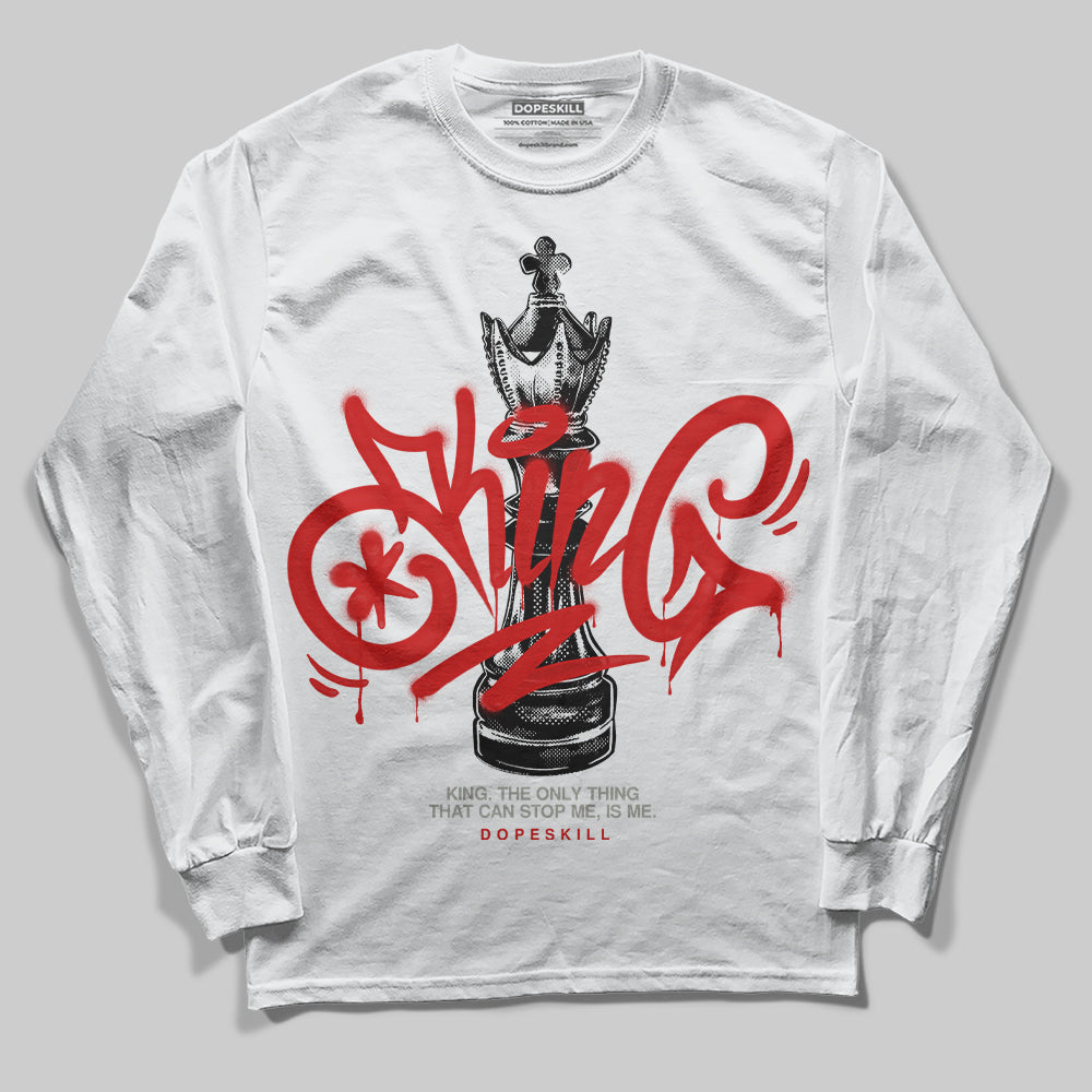 Fire Red 3s DopeSkill Long Sleeve T-Shirt King Chess Graphic