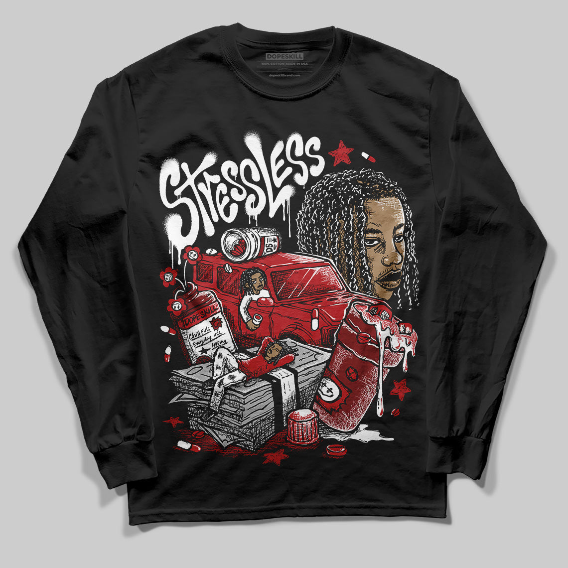 Flu Game 12s DopeSkill Long Sleeve T-Shirt Stressless Graphic