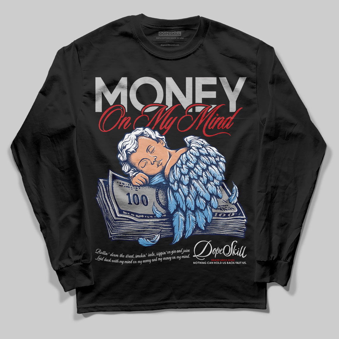 Summit White Navy 4s DopeSkill Long Sleeve T-Shirt MOMM Graphic
