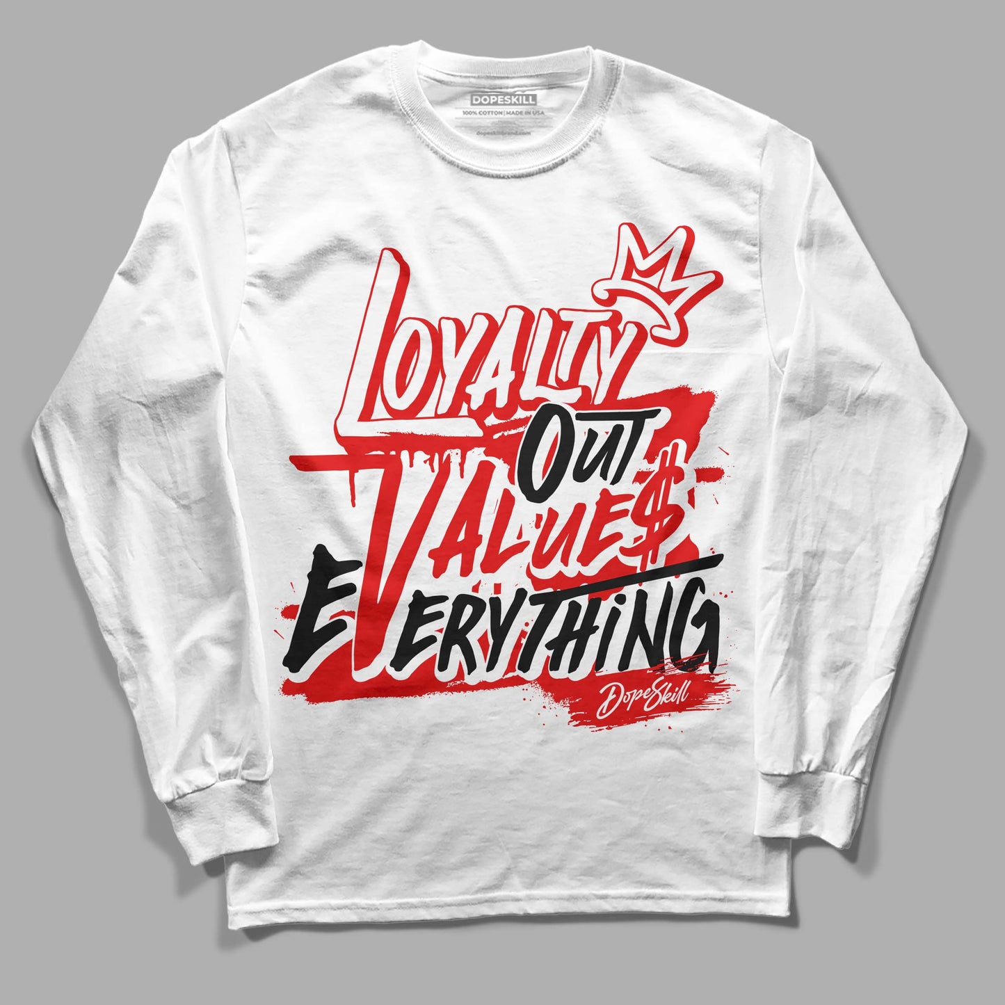 Red Cement 4S DopeSkill Long Sleeve T-Shirt LOVE Graphic