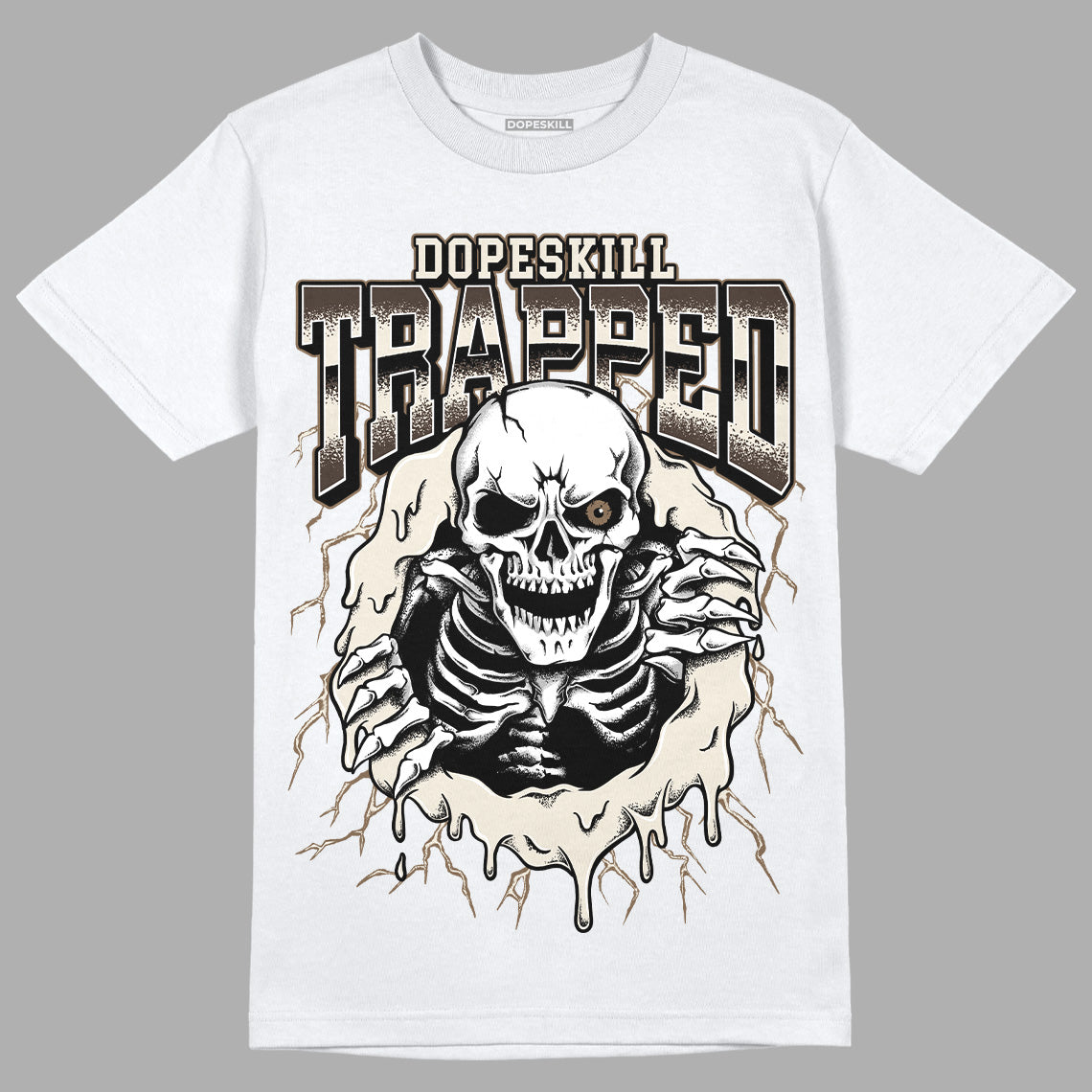 AJ 1 Low OG ‚ÄúReverse Mocha‚Äù DopeSkill T-Shirt Trapped Halloween Graphic