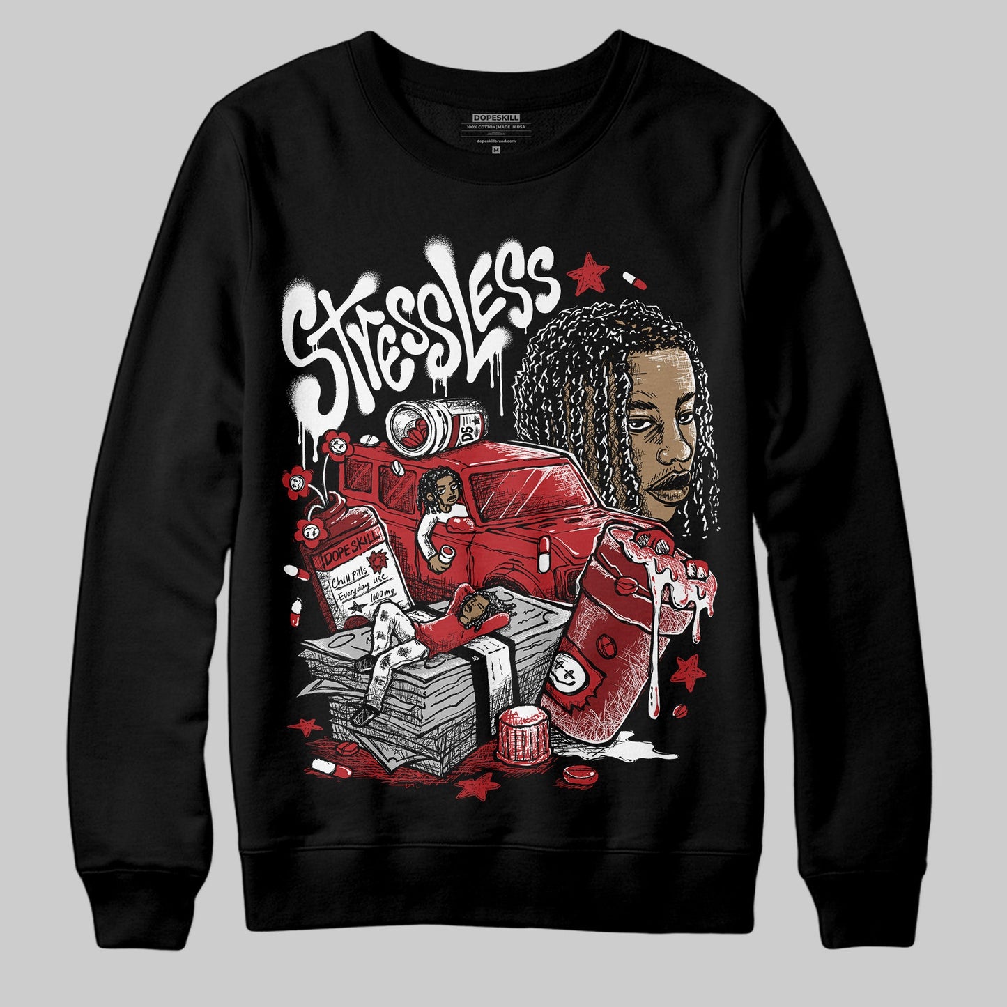 Flu Game 12s DopeSkill Sweatshirt Stressless Graphic