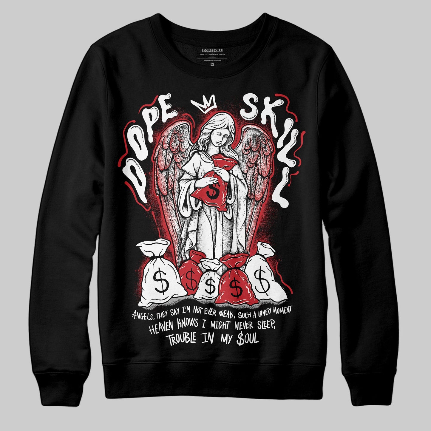 Bred Velvet 11s DopeSkill Sweatshirt Angels Graphic