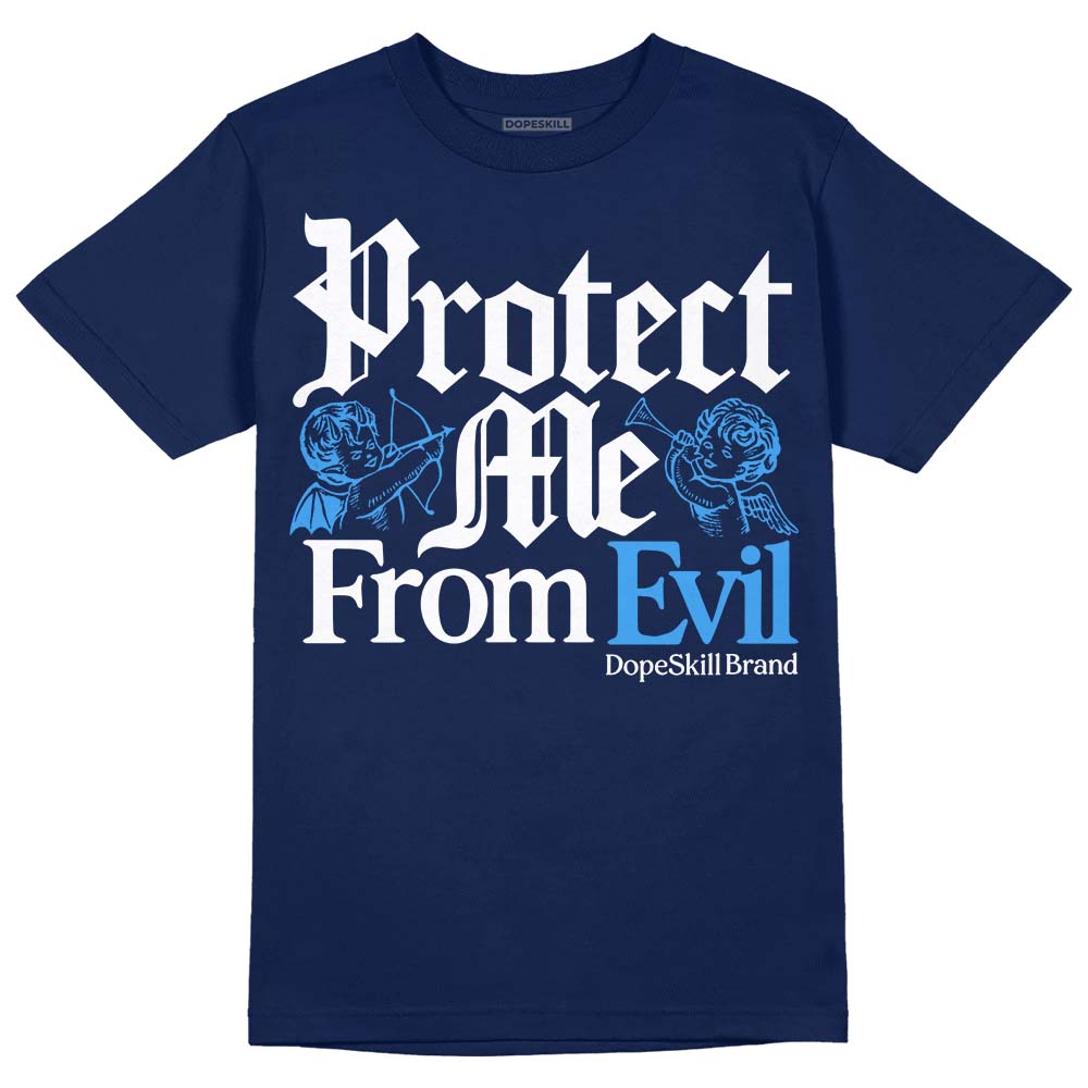 Midnight Navy 3s DopeSkill Navy T-shirt Protect Me From Evil Graphic