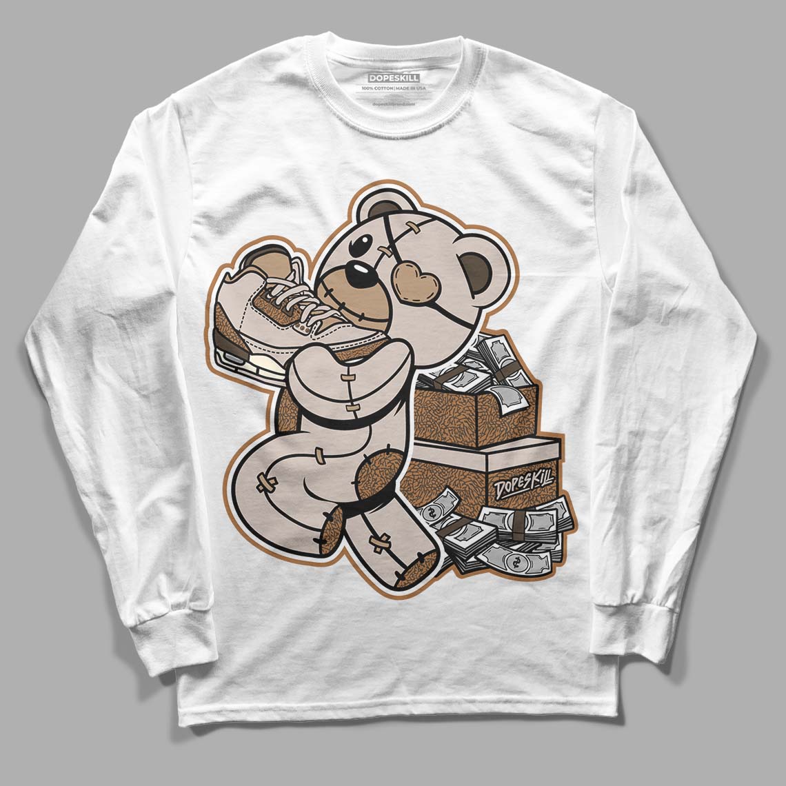 Palomino 3s DopeSkill Long Sleeve T-Shirt Bear Steals Sneaker Graphic
