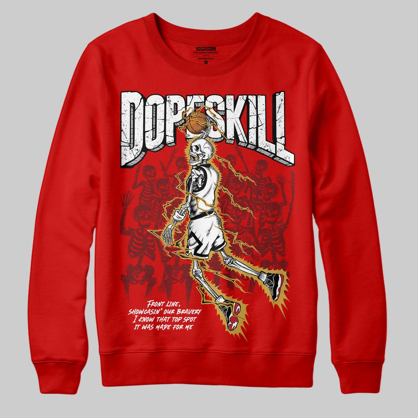 Bred Velvet 11s DopeSkill Red Sweatshirt Thunder Dunk Graphic