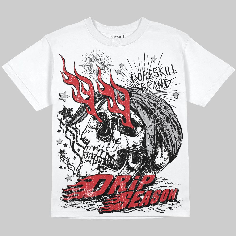 White Cement 4s DopeSkill Oversize Print T-Shirt Drip Season Graphic