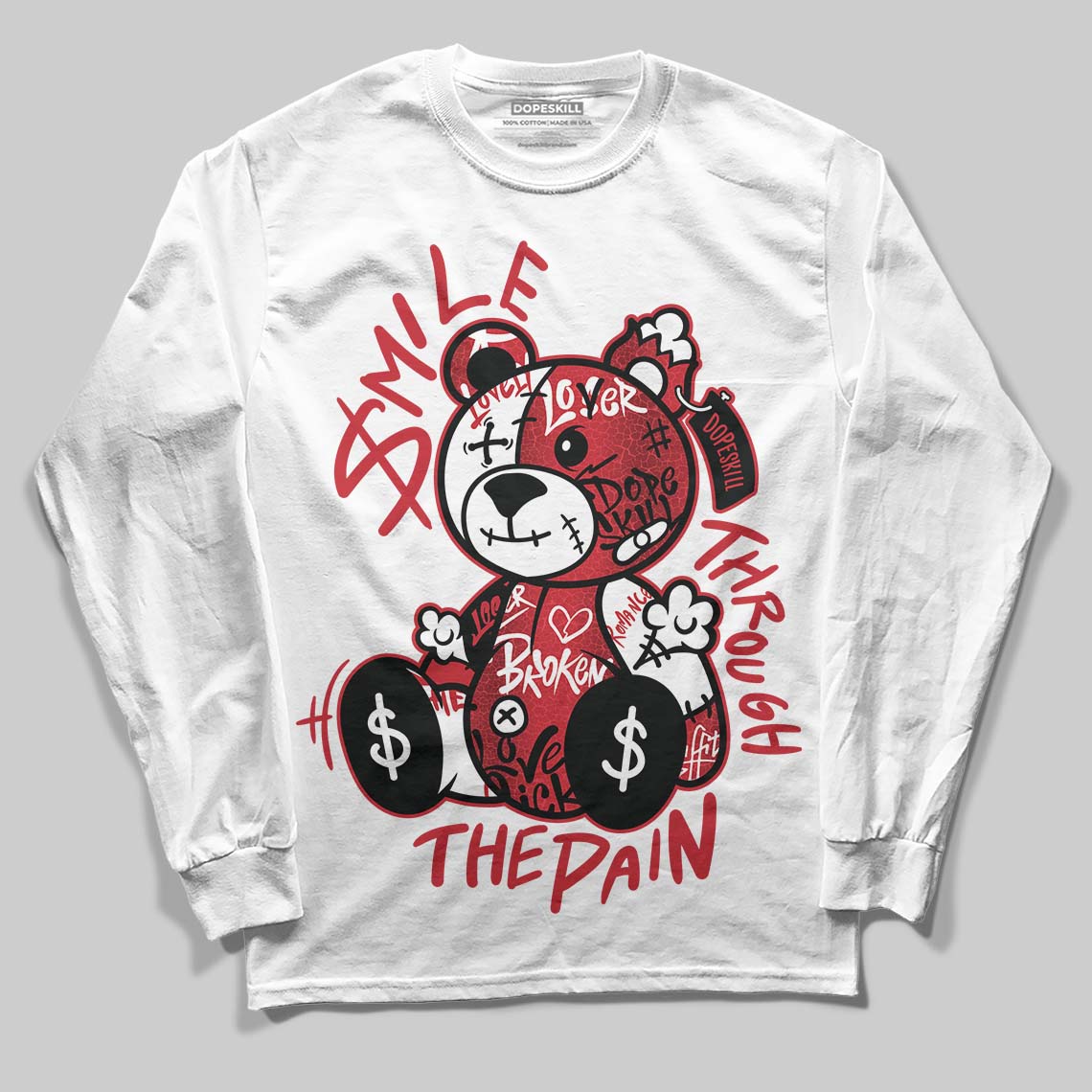 Ruby 1s DopeSkill Long Sleeve T-Shirt Smile Through The Pain Graphic