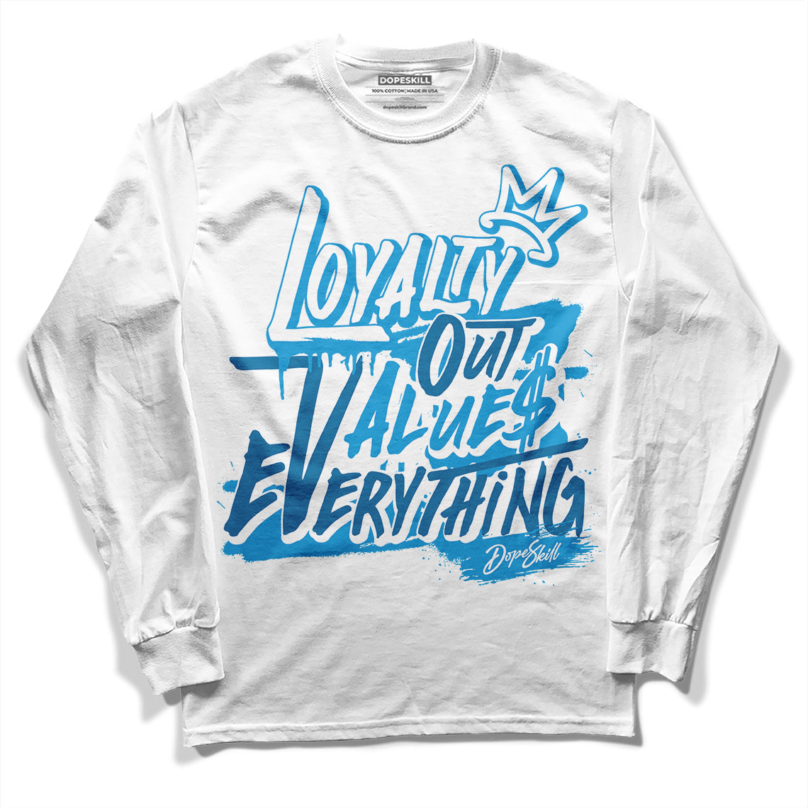 Military Blue 4s DopeSkill Long Sleeve T-Shirt LOVE Graphic