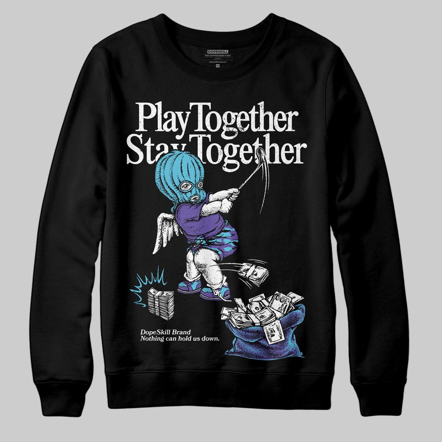 Aqua 8s DopeSkill Sweatshirt Play together, Stay together Graphic