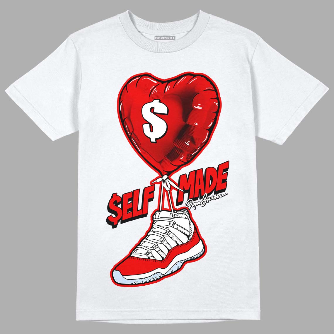 Cherry 11s DopeSkill T-Shirt Self Made Graphic
