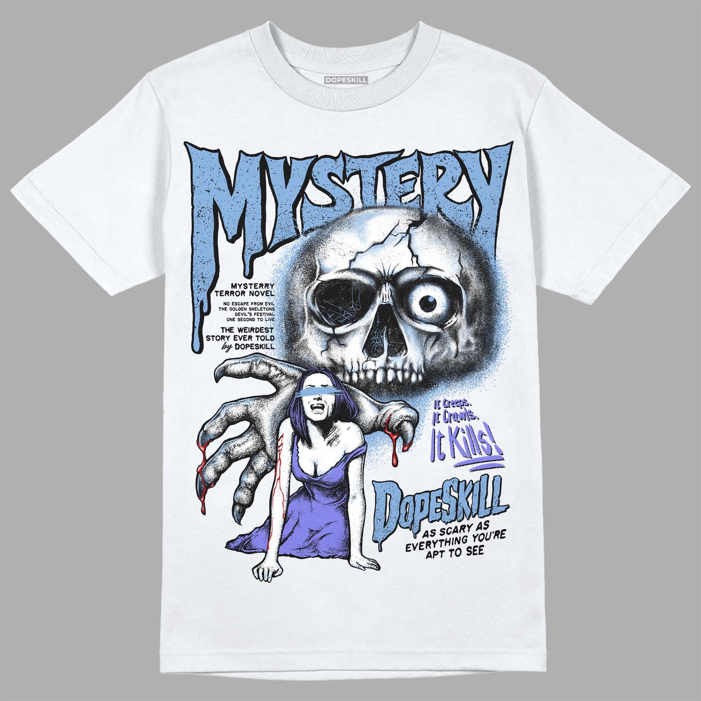 University Blue Collection DopeSkill T-Shirt Mystery Ghostly Grasp Graphic