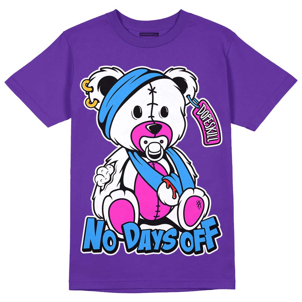 Dunk Purple Championship Court White DopeSkill Purple T-shirt Hurt Bear Graphic