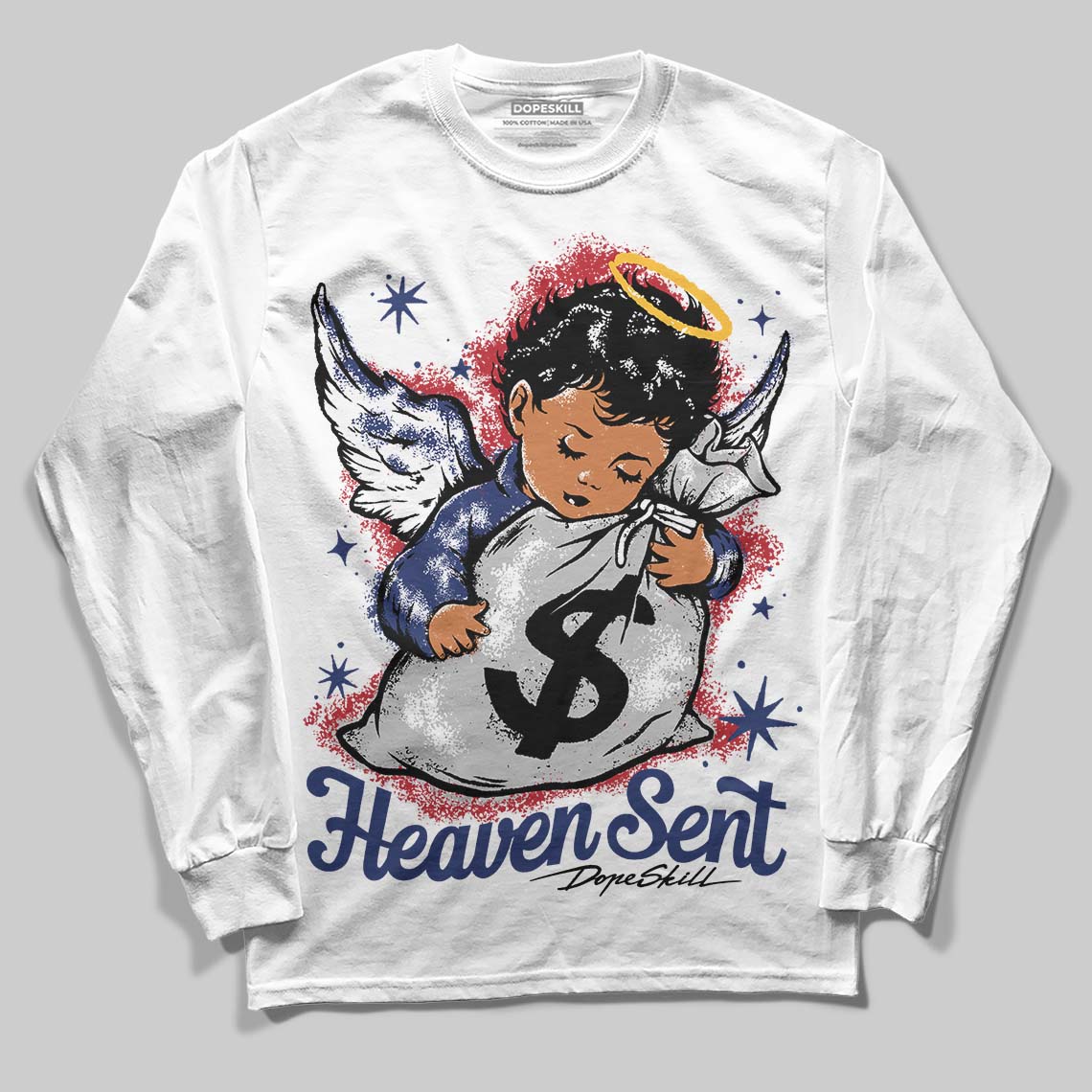 Rare Air Deep Royal Blue 1s DopeSkill Long Sleeve T-Shirt Heaven Sent Graphic