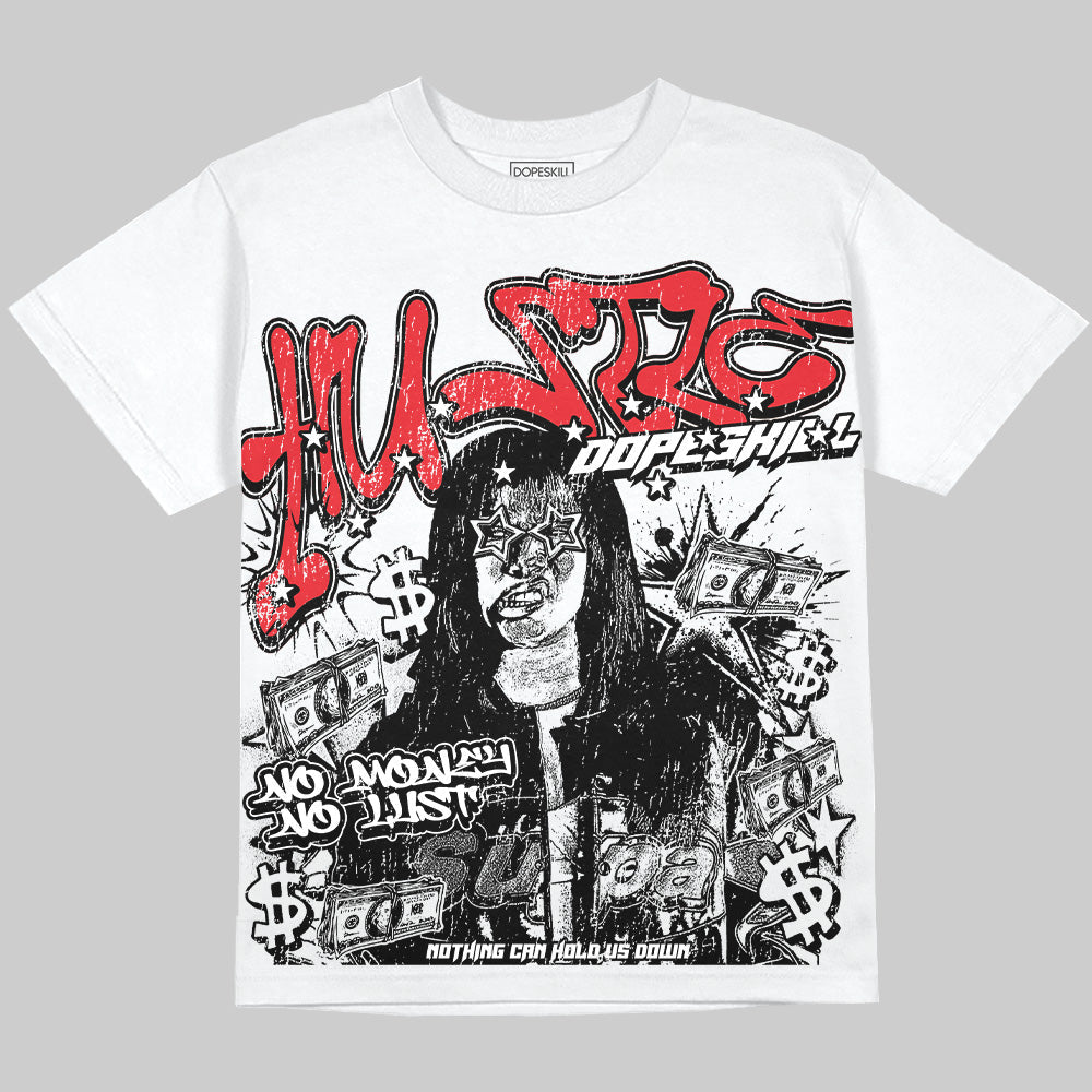 Black and White Collection DopeSkill Oversize Print T-Shirt No Money No Lust Graphic