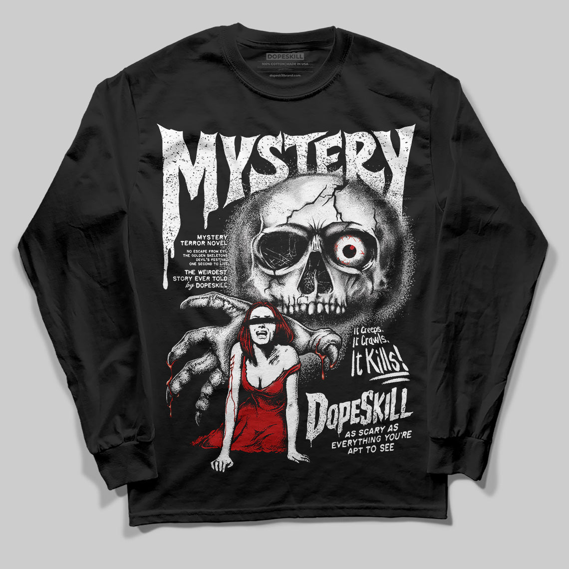 Bred Velvet 11s DopeSkill Long Sleeve T-Shirt Mystery Ghostly Grasp Graphic