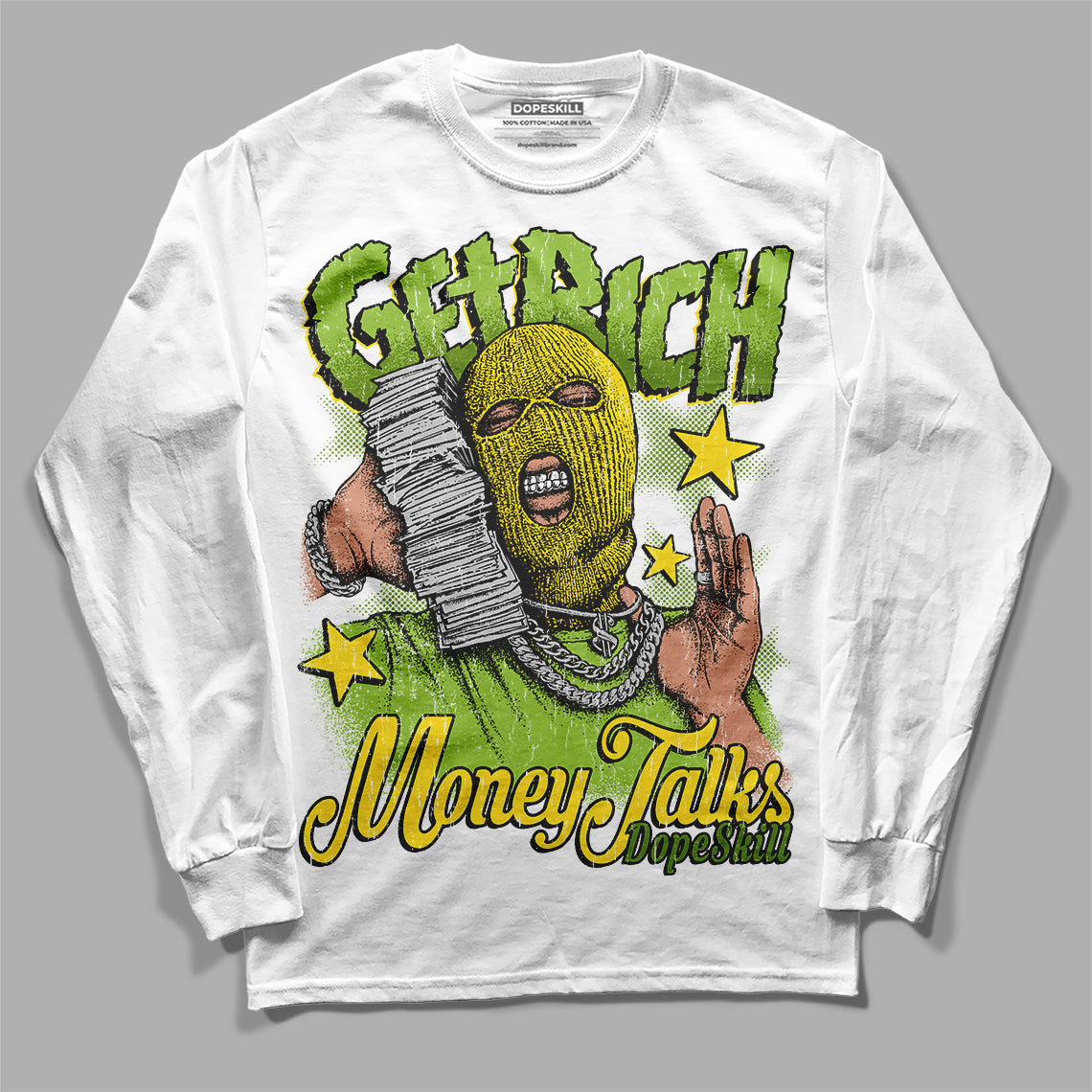 Dunk Low 'Chlorophyll' DopeSkill Long Sleeve T-Shirt Get Rich Graphic