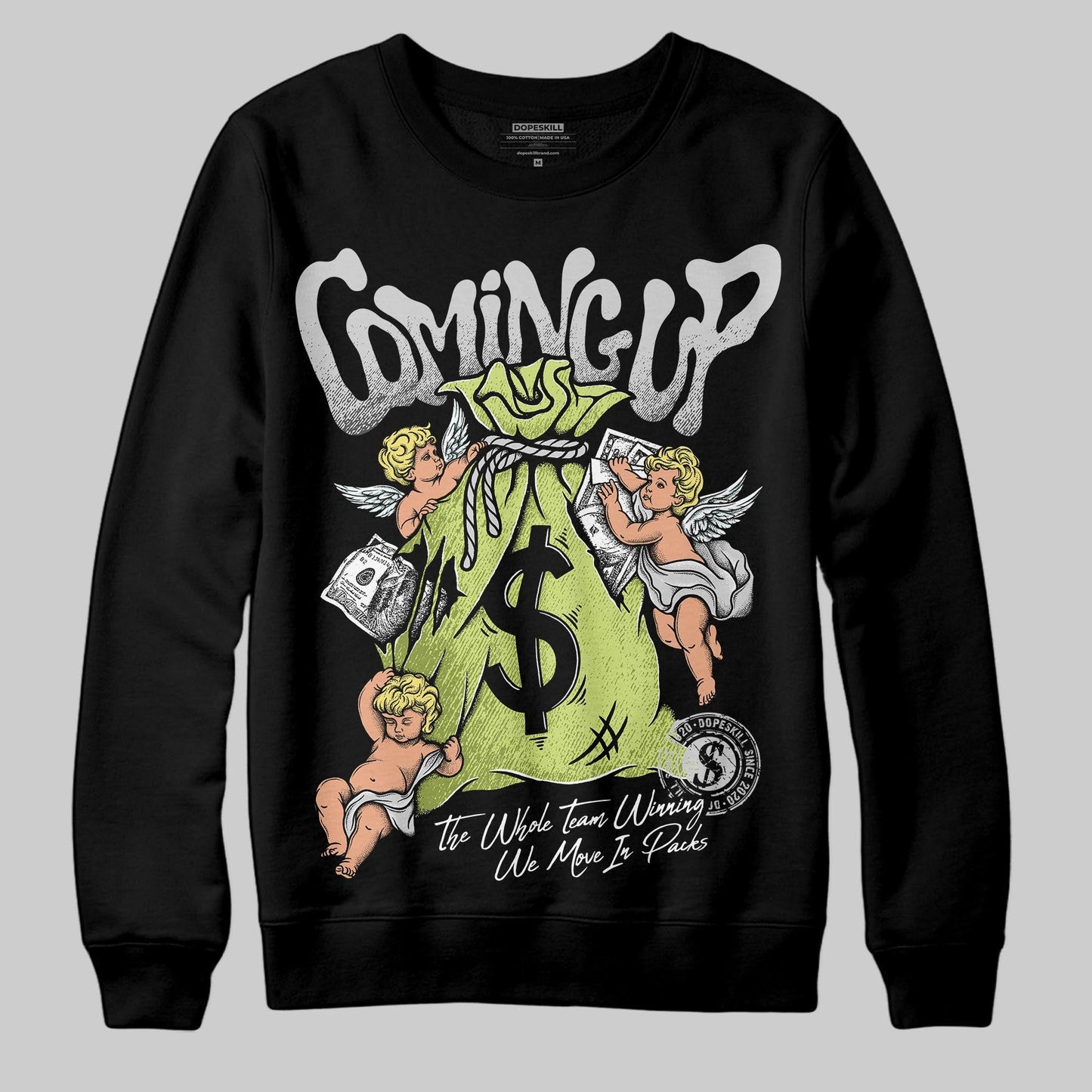 Light Lemon Twist 4s DopeSkill Sweatshirt Money Bag Coming Up Graphic
