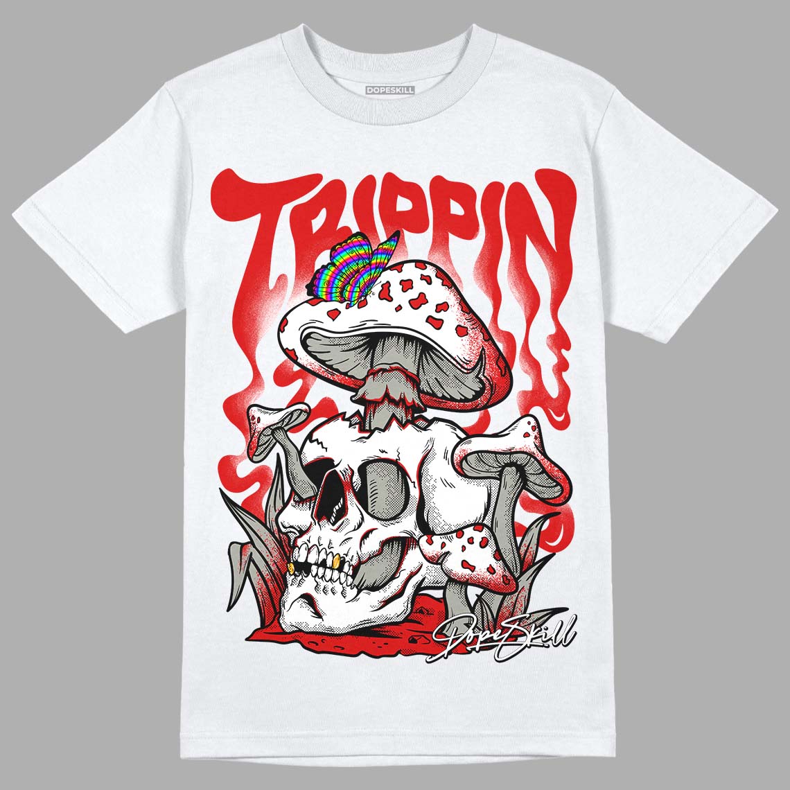 Fire Red 3s DopeSkill T-Shirt Trippin Graphic