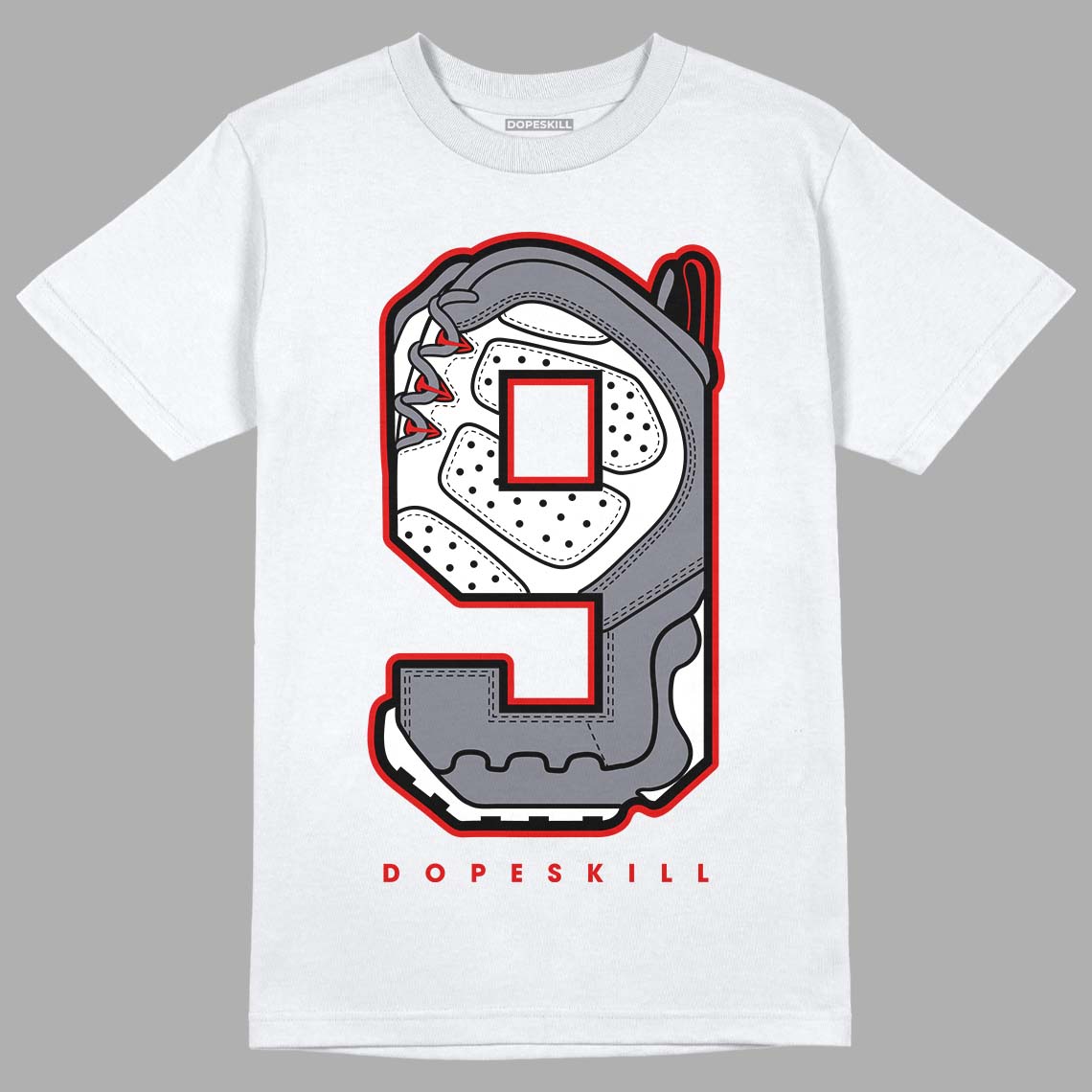 Fire Red 9s DopeSkill T-Shirt No.9 Graphic