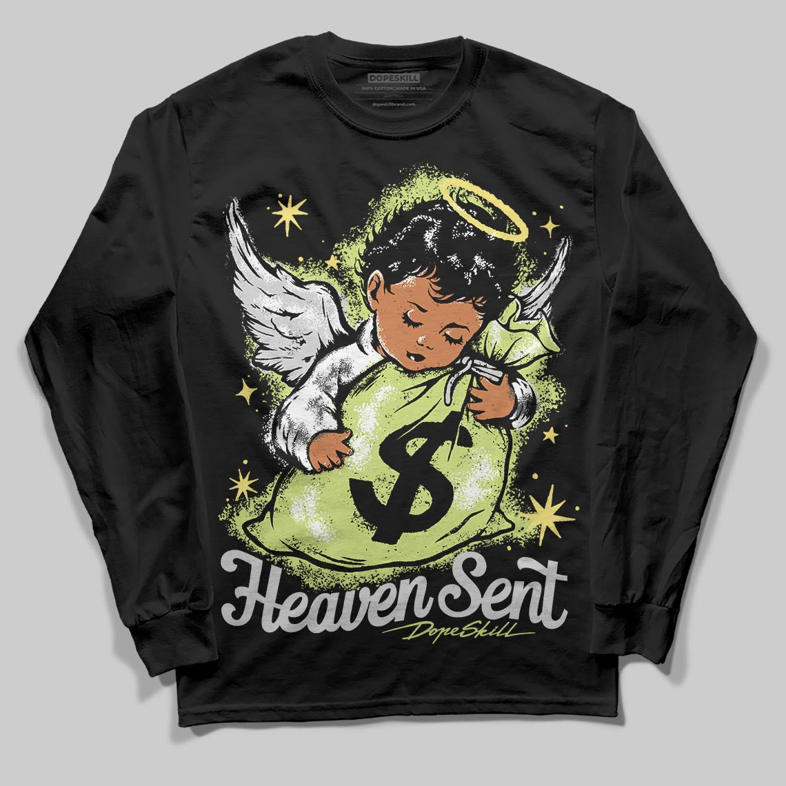 Light Lemon Twist 4s DopeSkill Long Sleeve T-Shirt Heaven Sent Graphic