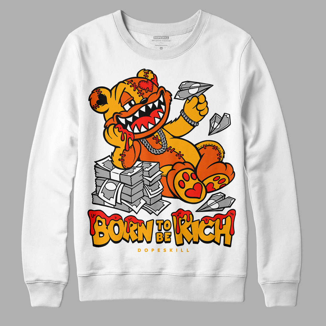 Black Taxi 12s DopeSkill Sweatshirt Born To Be Rich Graphic