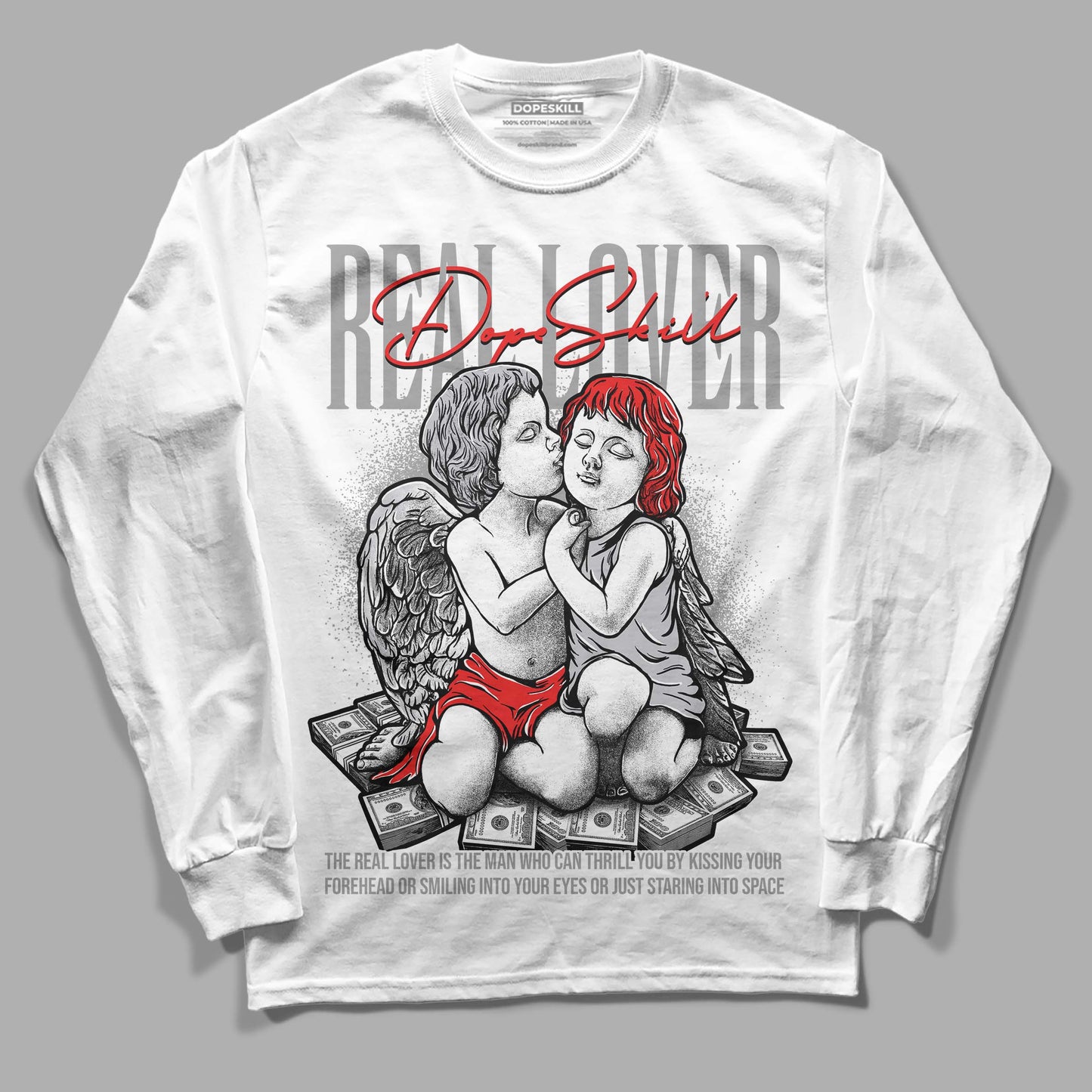 Grey Collection DopeSkill Long Sleeve T-Shirt Real Lover Graphic