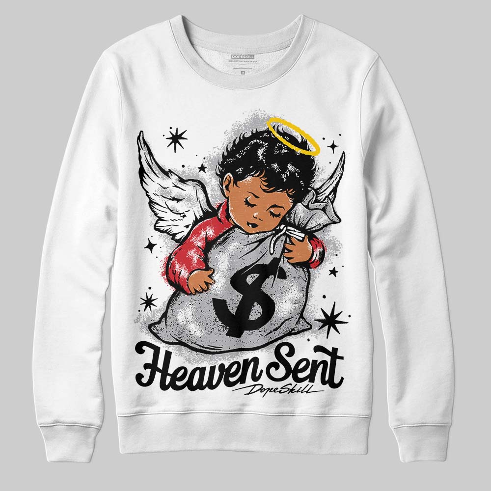 White Cement 4s DopeSkill Sweatshirt Heaven Sent Graphic