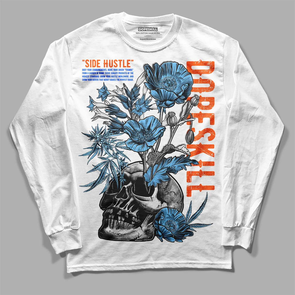 Dunk Low Futura University Blue DopeSkill Long Sleeve T-Shirt Side Hustle Graphic