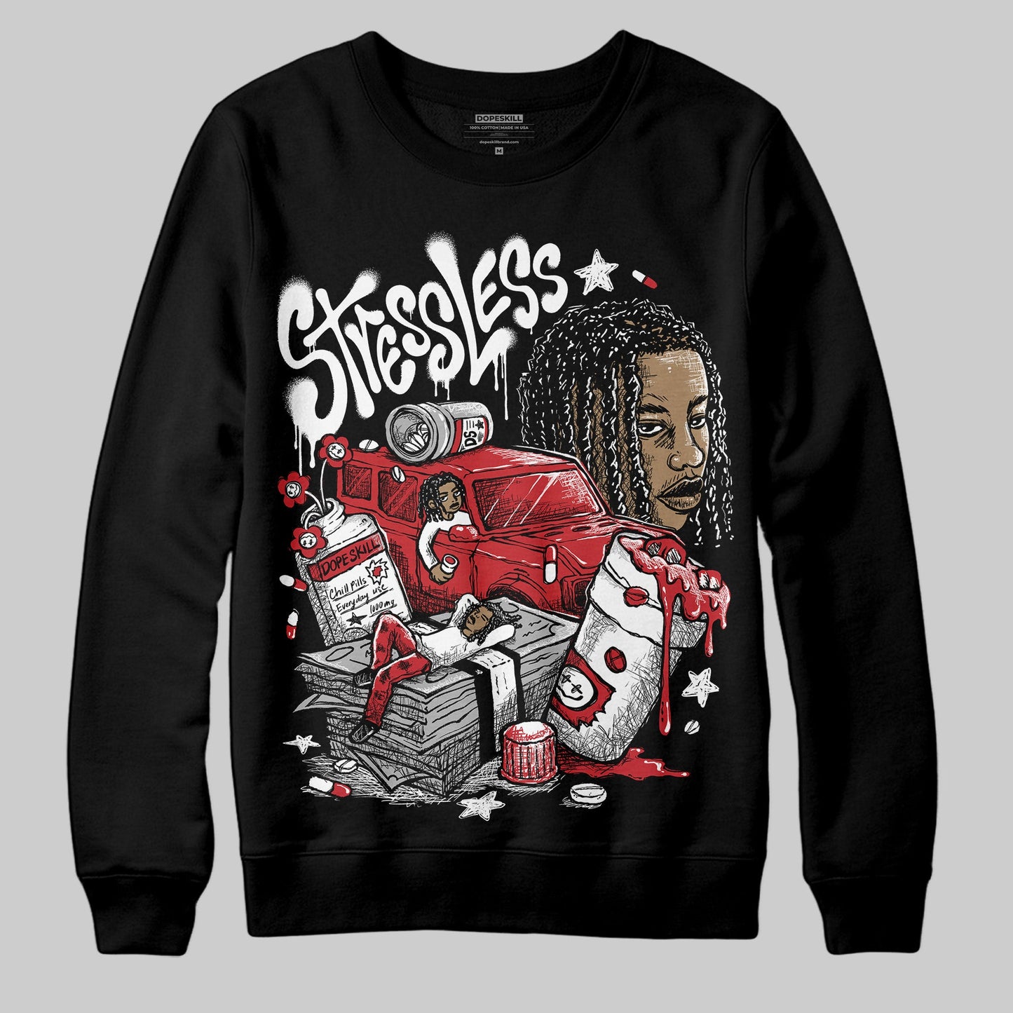 Bred 11s DopeSkill Sweatshirt Stressless Graphic