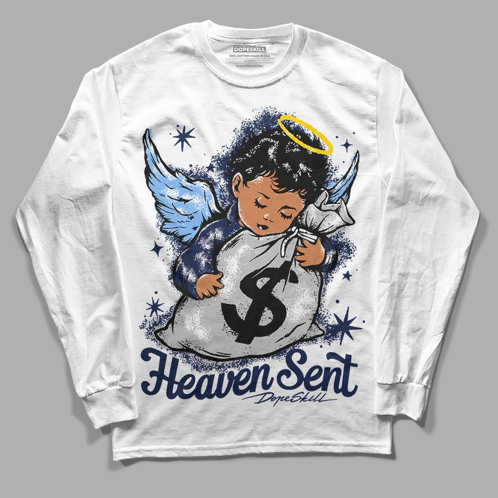 Midnight Navy 5s DopeSkill Long Sleeve T-Shirt Heaven Sent Graphic