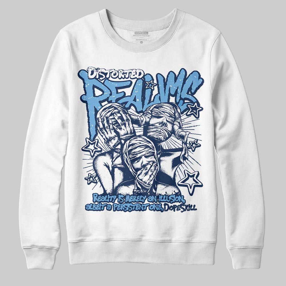 Summit White Navy 4s DopeSkill Sweatshirt Distorted Realms Graphic