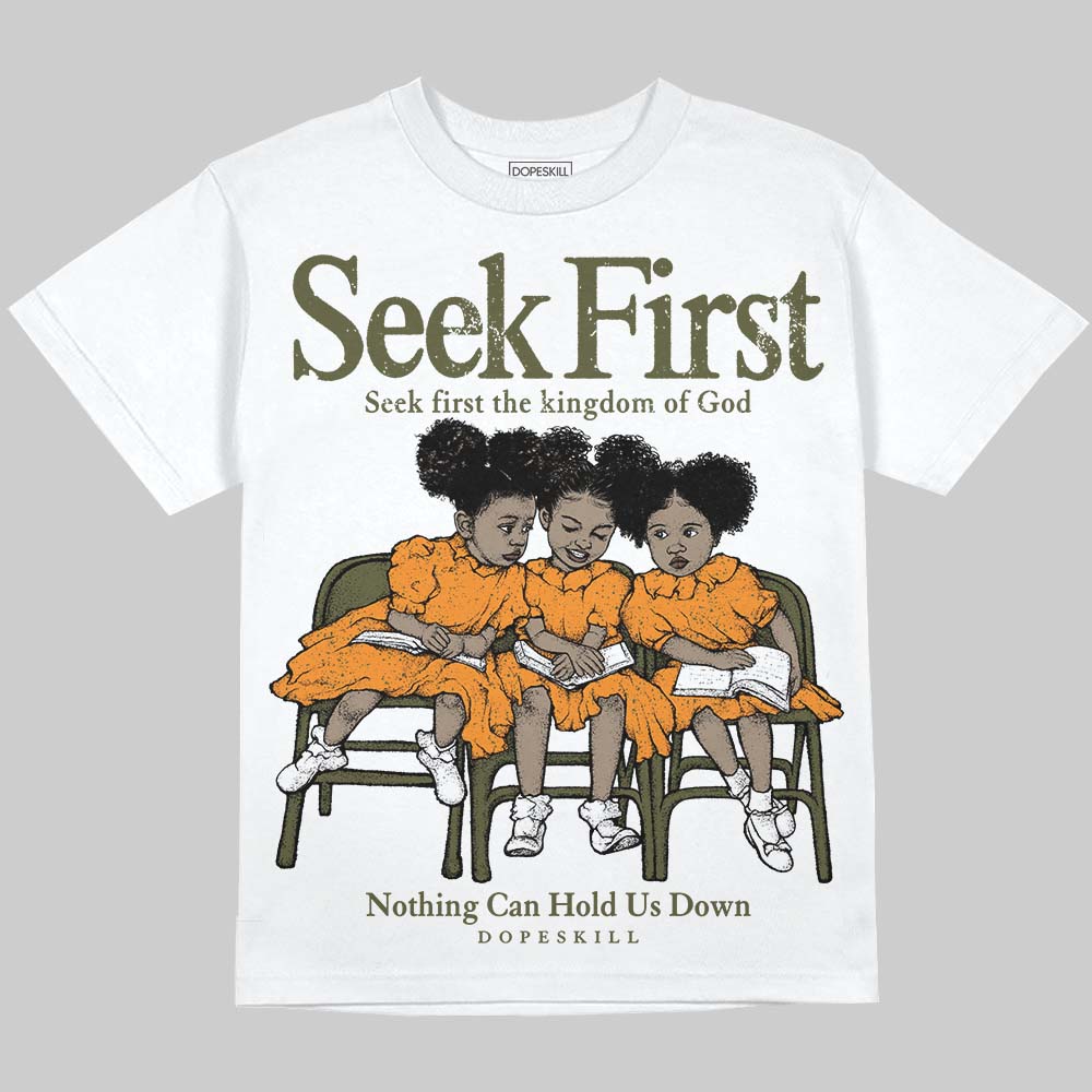 Olive 5s DopeSkill Oversize Print T-Shirt New Seek First Graphic