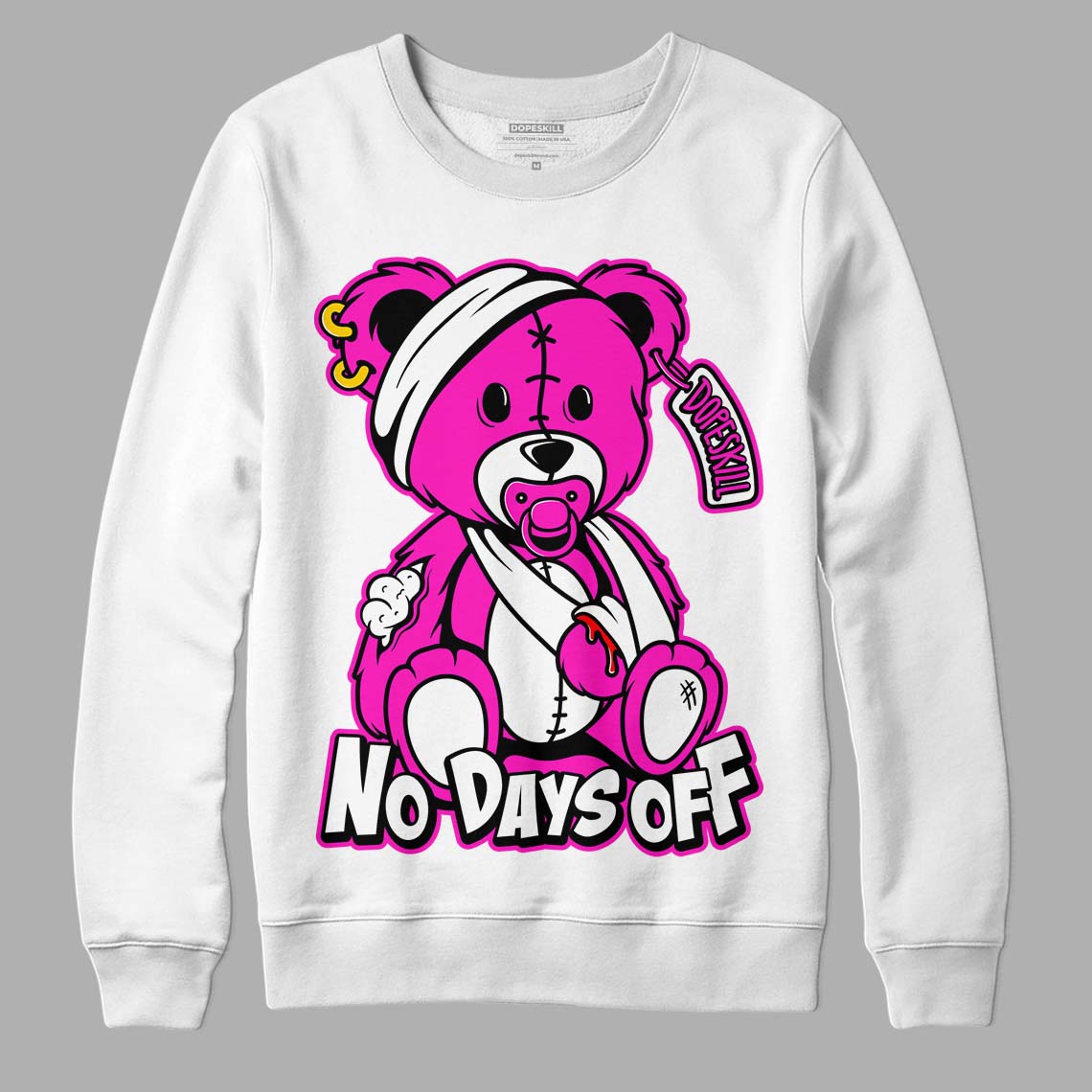 Dunk Low Active Fuchsia DopeSkill Sweatshirt Hurt Bear Graphic