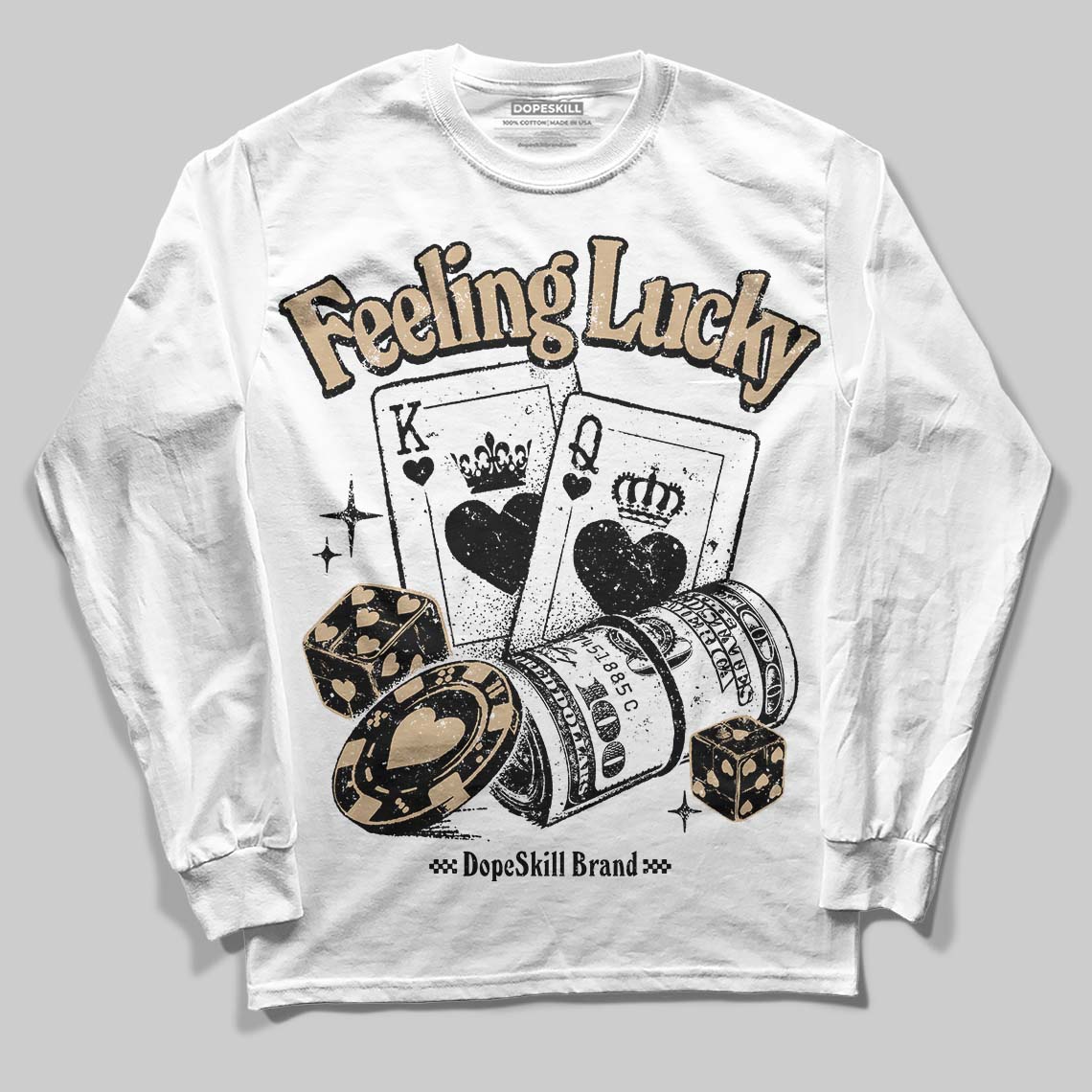 TAN Collection DopeSkill Long Sleeve T-Shirt Feeling Lucky Graphic