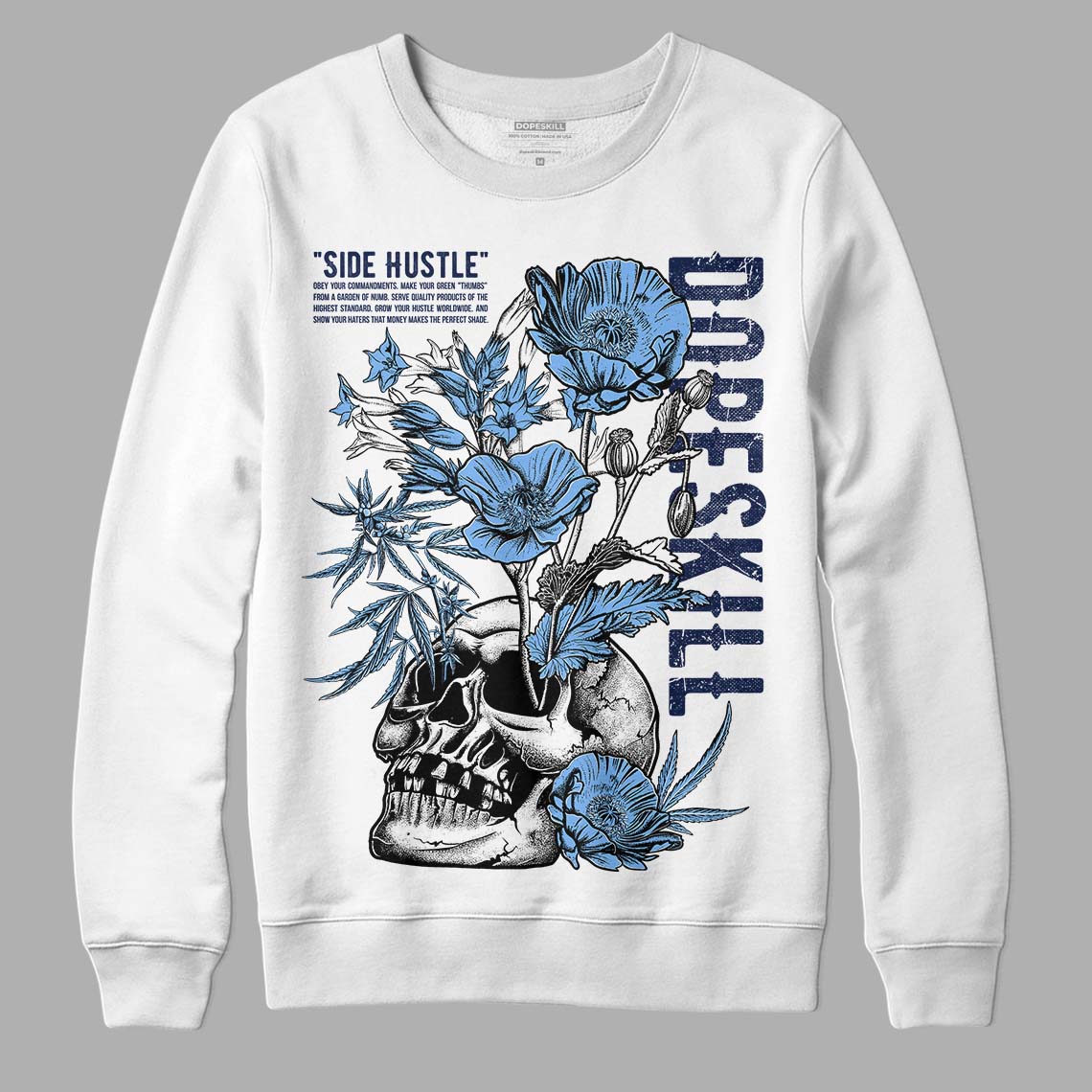Midnight Navy 5s DopeSkill Sweatshirt Side Hustle Graphic
