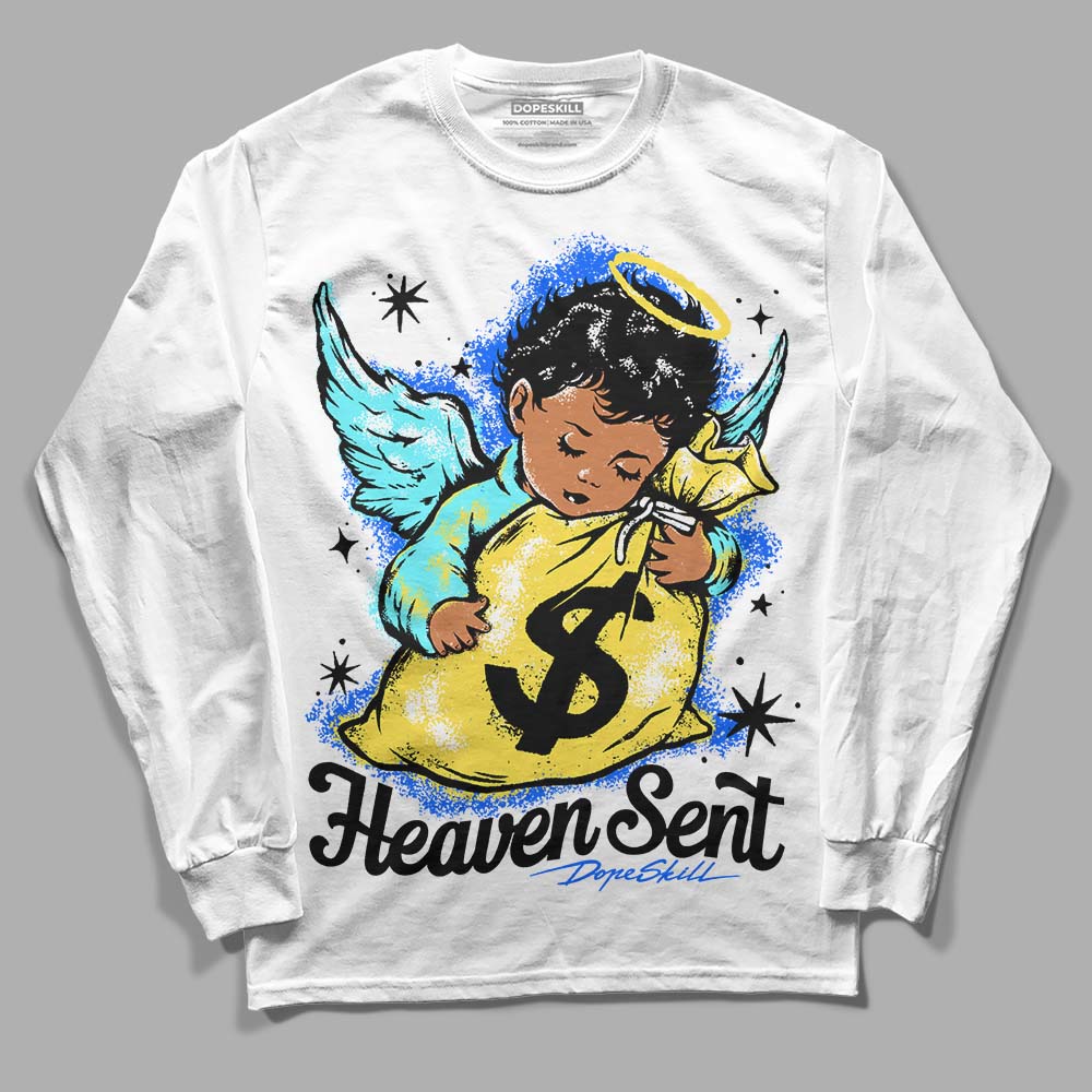 Aqua 5s DopeSkill Long Sleeve T-Shirt Heaven Sent Graphic