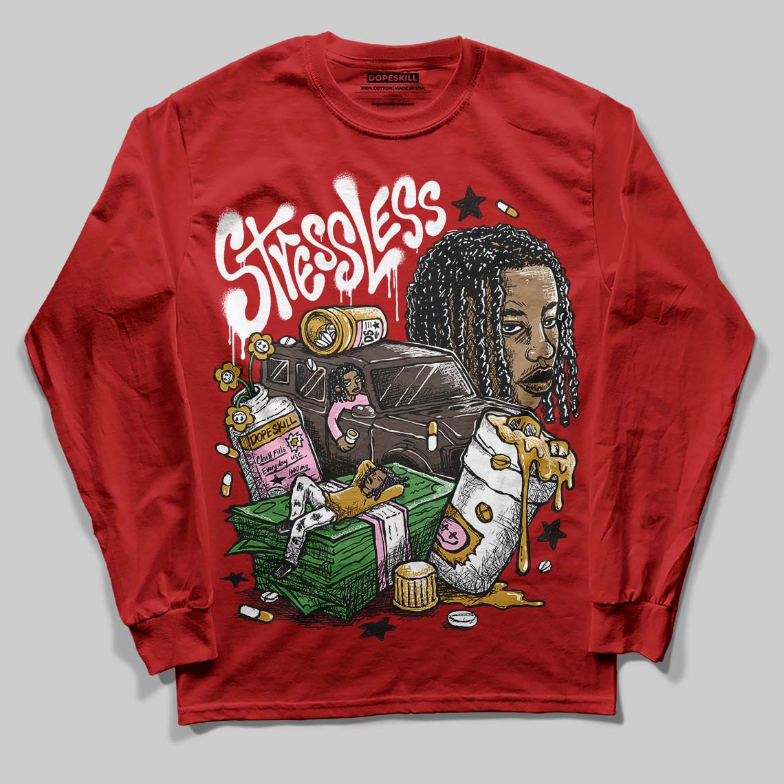 Brick By Brick 4s DopeSkill Long Sleeve T-Shirt Stressless Graphic