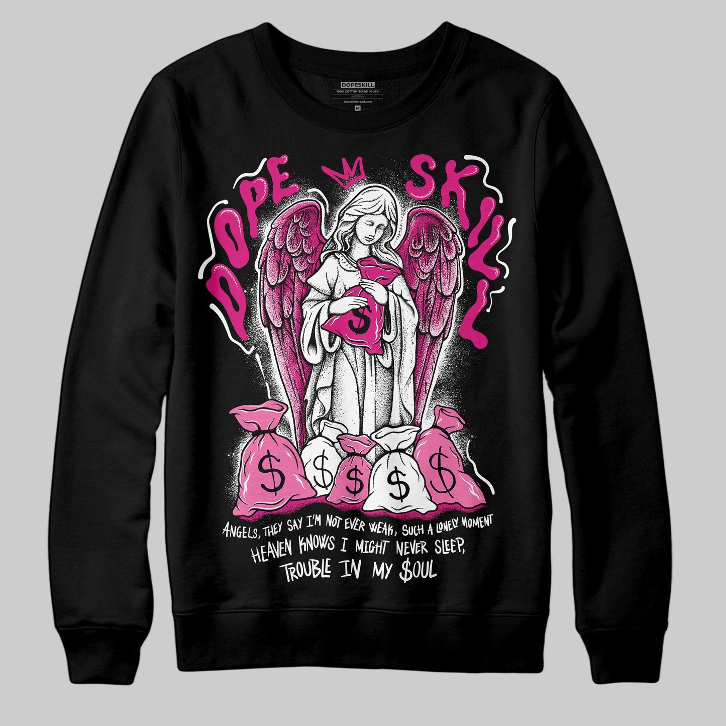 Rick RO Pink Leather Sneakers DopeSkill Sweatshirt Angels Graphic