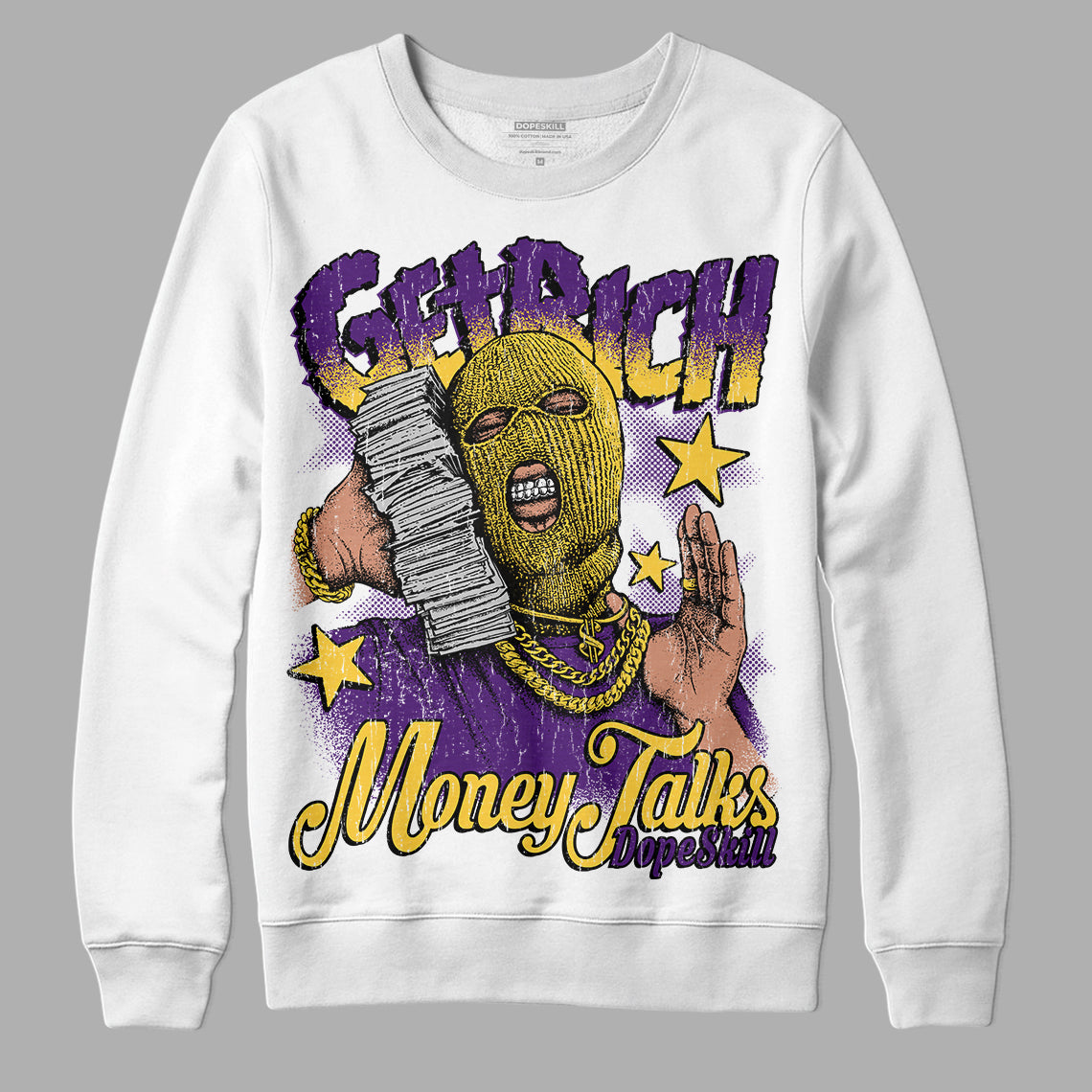 Field Purple 12s DopeSkill Sweatshirt Get Rich Graphic