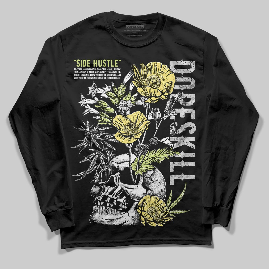 Light Lemon Twist 4s DopeSkill Long Sleeve T-Shirt Side Hustle Graphic