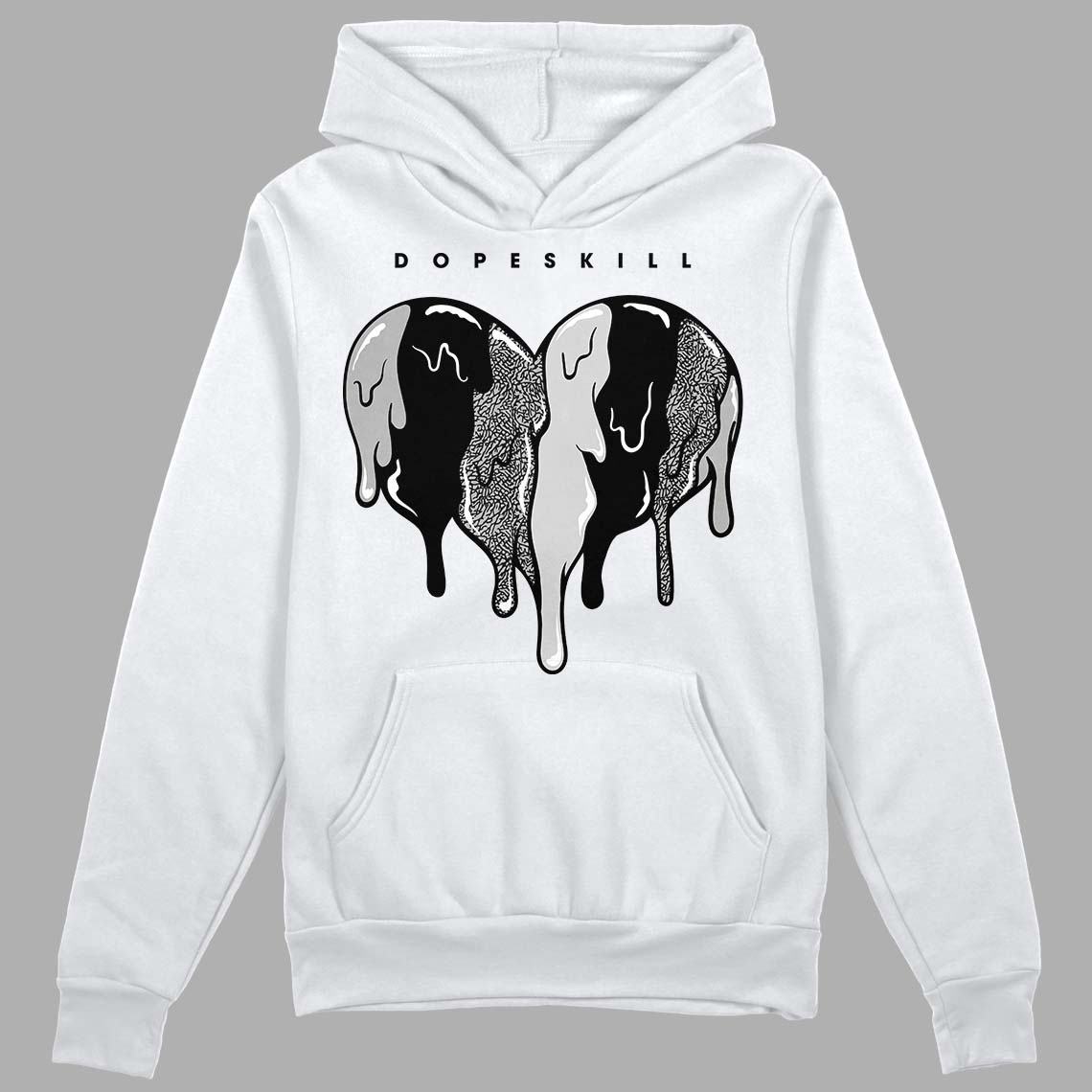 Off Noir 3s DopeSkill Hoodie Sweatshirt Slime Drip Heart Graphic