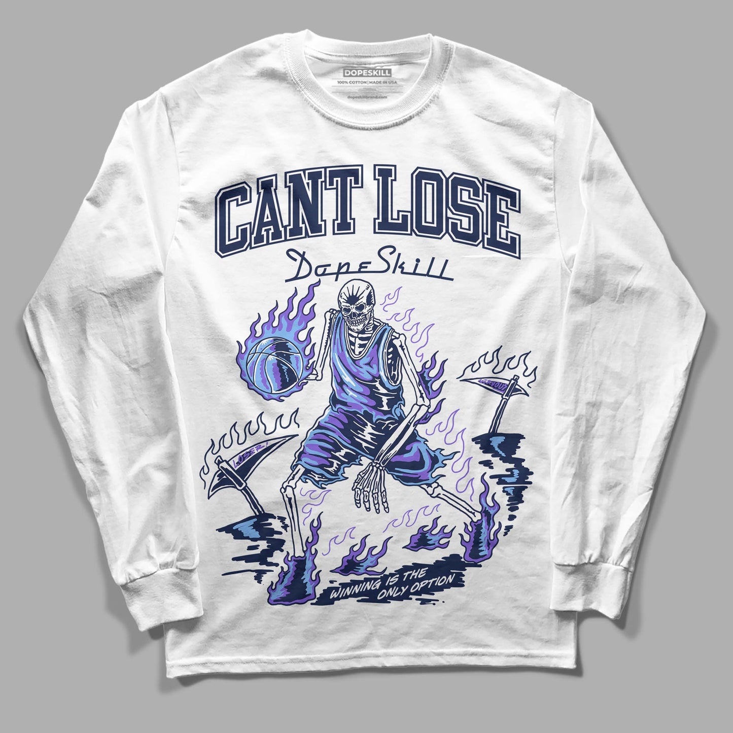 Midnight Navy 5s DopeSkill Long Sleeve T-Shirt Cant Lose Graphic