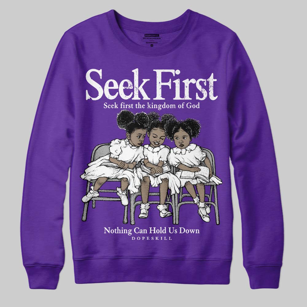 PURPLE Collection DopeSkill Sweatshirt New Seek First Graphic
