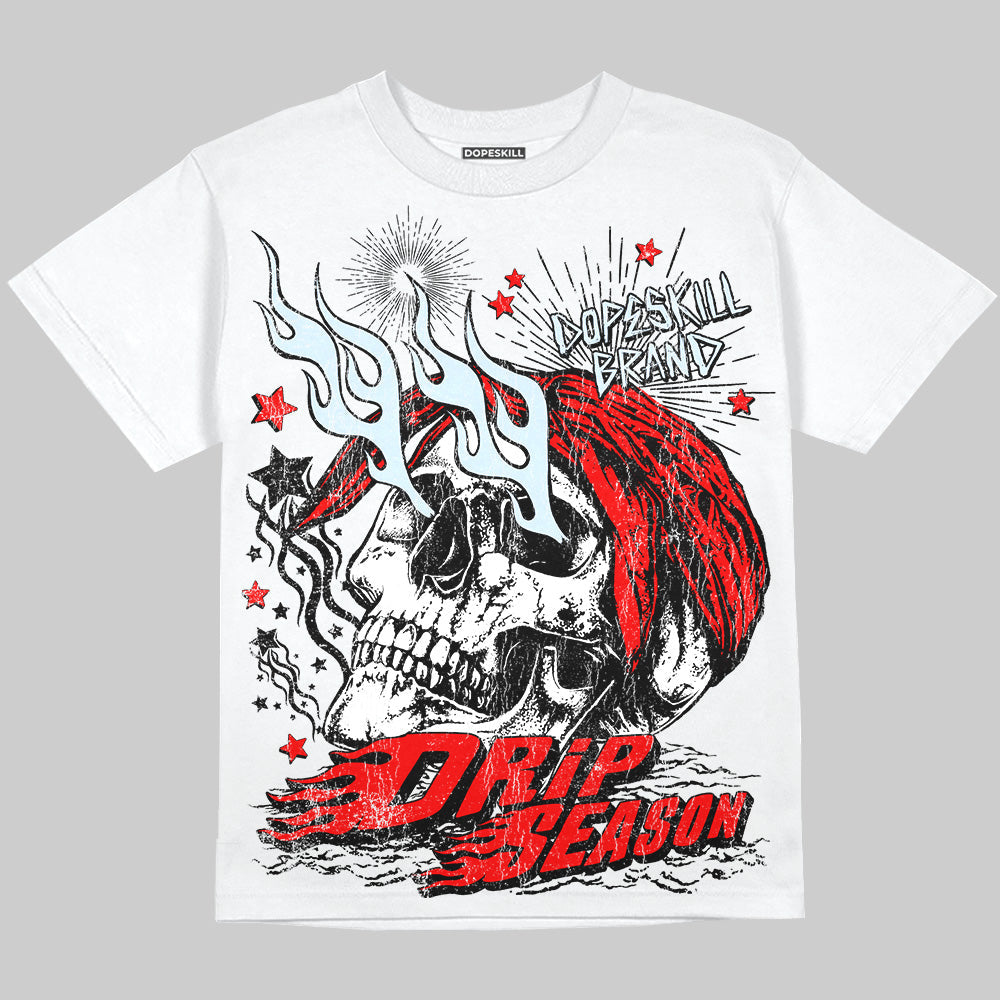 Cherry 11s DopeSkill Oversize Print T-Shirt Drip Season Graphic